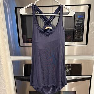 Athleta Blue Cross-Back Tank Top - size Small